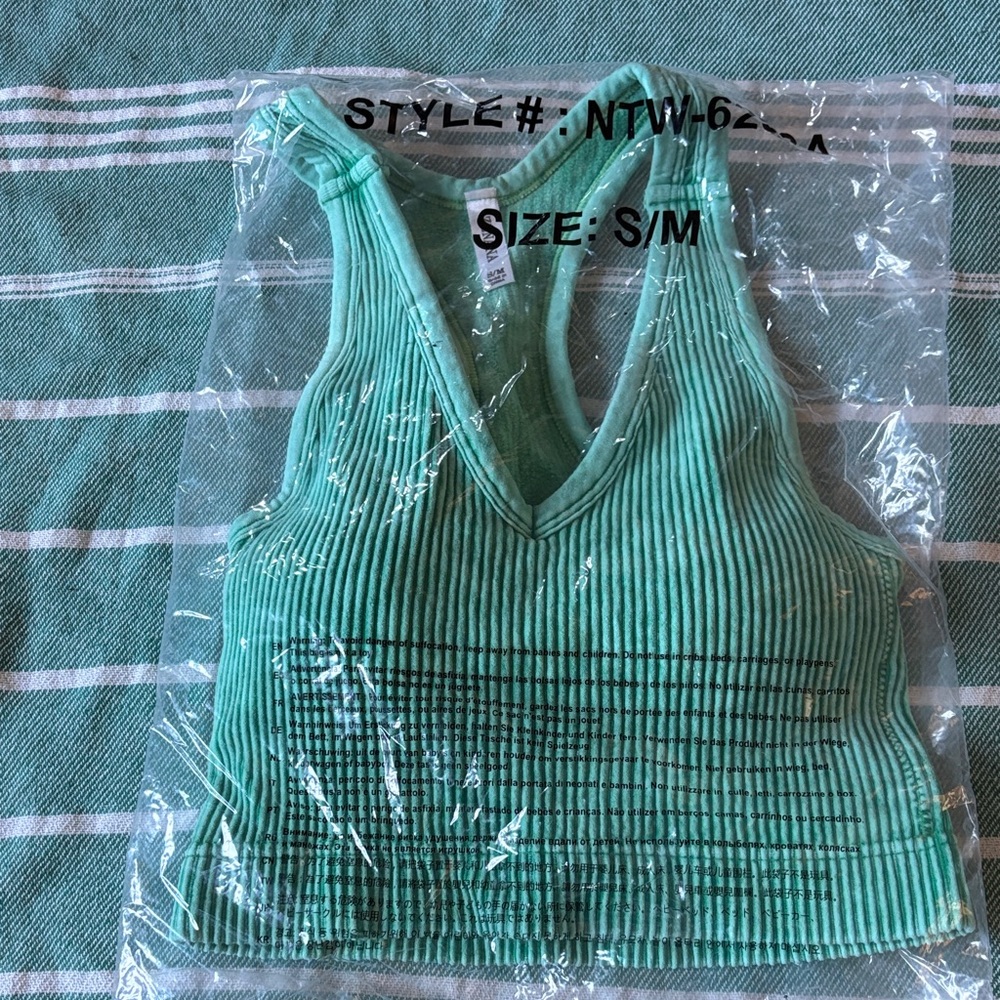 Mint Ribbed Tank Top - Picture 2 of 3
